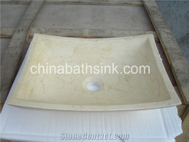 Cream Marble Sinks, Nature Stone Bathroom Basins
