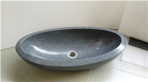 G654 Padang Dark Granite Bath Sink Oval Sink