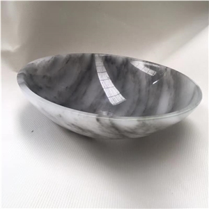 Grey Marble Bath Vessel Sink Round Wash Basin
