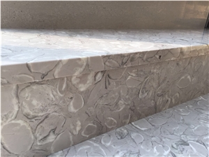 Grey Shell Marble Polished Standard Interior Steps