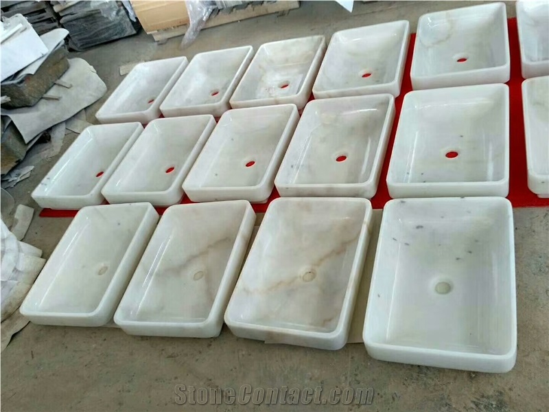 Guangxi White Marble Sinks, White Marble Basins