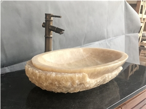 Honey Onyx Bathroom Natural Stone Wash Basin