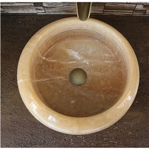 Honey Onyx Round Sinks, China Onyx Bathroom Sinks