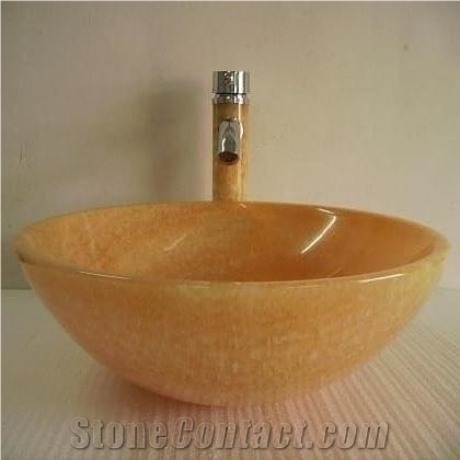 Honey Onyx Round Sinks.China White Marble Sinks