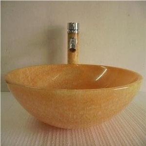 Honey Onyx Round Sinks.China White Marble Sinks