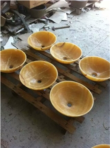 Honey Onyx Round Sinks,Nature Stone Wash Basins