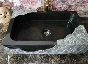 Jade Black Marble Sink Rectangle Wash Basin