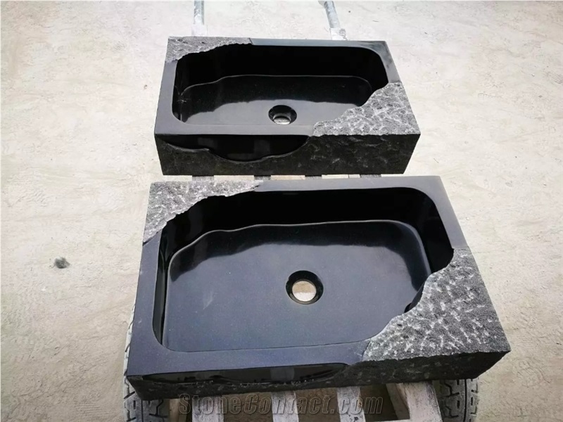Jade Black Marble Sink Rectangle Wash Basin
