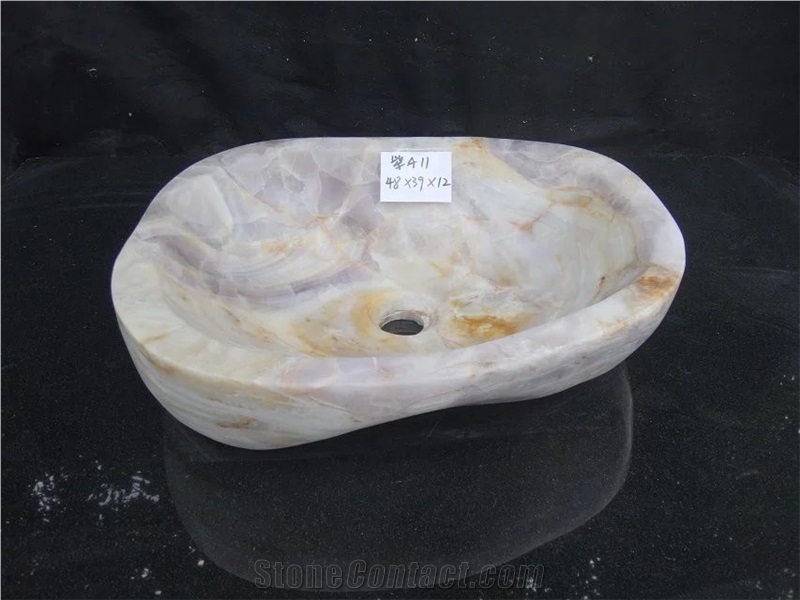 Lilac Fluorite Vessel Sink,Luxury Stone Wash Bowls
