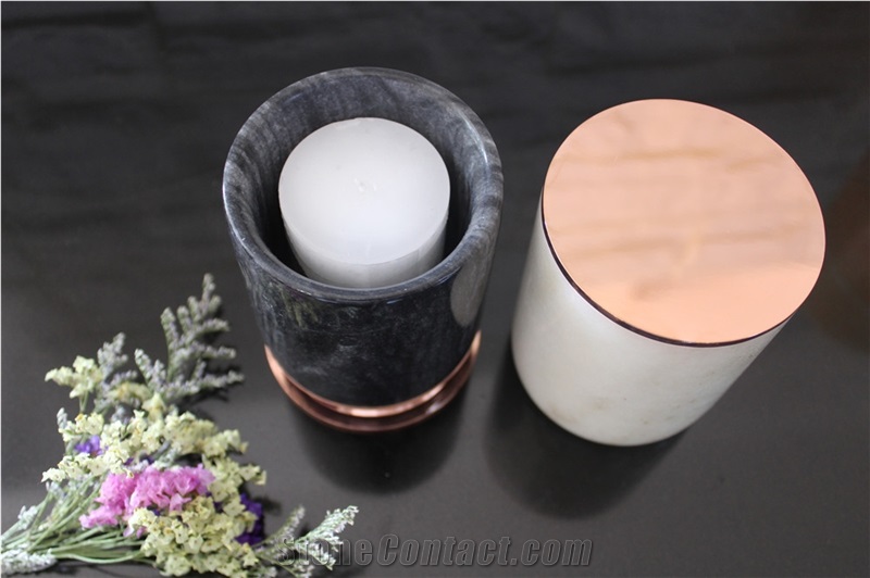 Marble Cylinder Candle Holder Stone Candle Holder