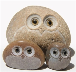 Natural Stone Owl, Granite Animal Statue