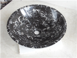 Sea Shell Marble Sink,Black Marble Console Basin