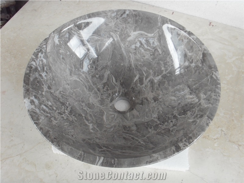 Seashell Marble Round Sinks,Nature Stone Basins