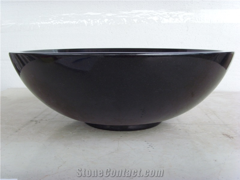 Shanxi Black Granite Round Wash Basin