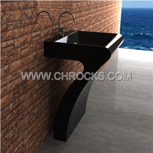 Shanxi Black Granite Standing Wash Bains and Sinks