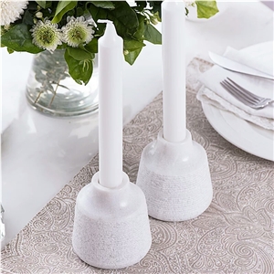 White Marble Candle Holders & Accessories