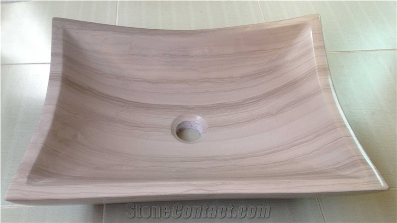 Wooden Vein Marble Sinks,China Marble Basins