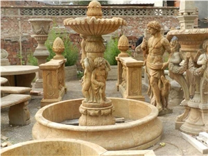 Yellow Marble Pool Fountain Marble Garden Fountain