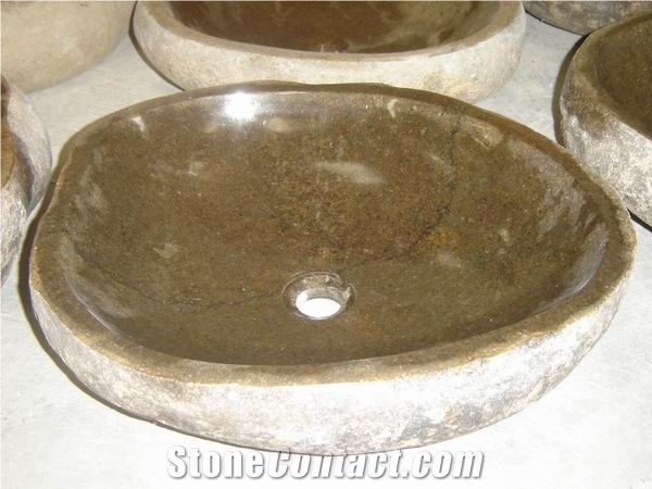 Yellow River Stone Basin Bathroom Vessle Sink