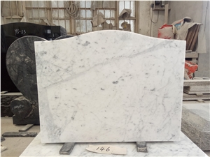 Carrara White Marble Serp Top Markers Monument