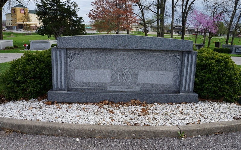 Grey Granite 2 Crypts Private Mausoleum Memorial