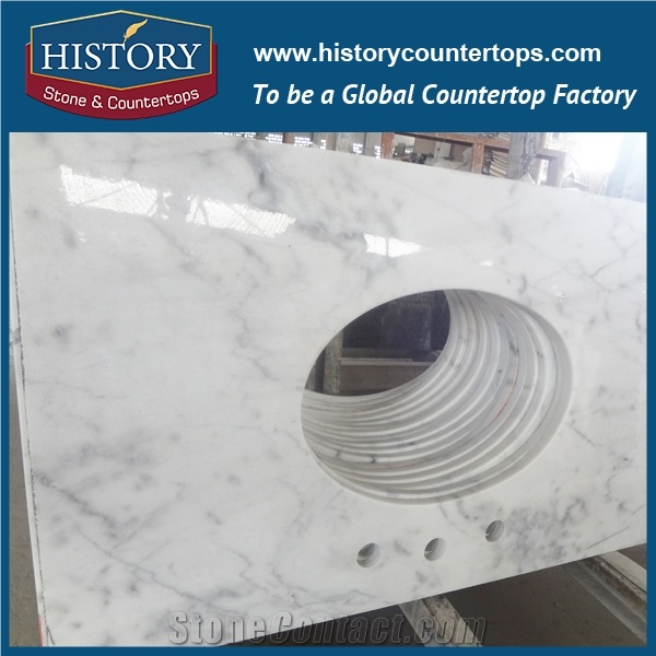 Italy White Carrara Marble Top Bathroom Countertop