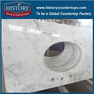 Italy White Carrara Marble Top Bathroom Countertop