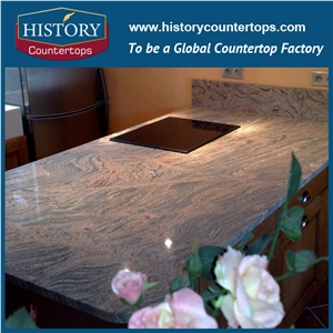 Juparana Colombo Granite Countertops Polishing