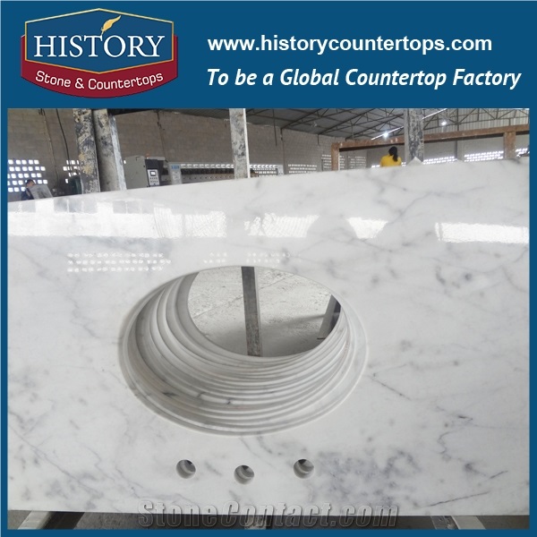 White Carrara Marble Bath Tops Custom Vanity Top