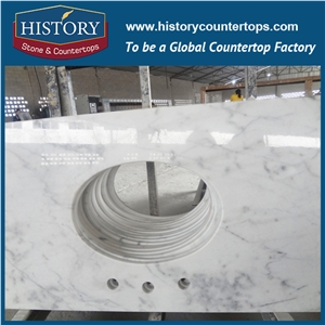 White Carrara Marble Bath Tops Custom Vanity Top