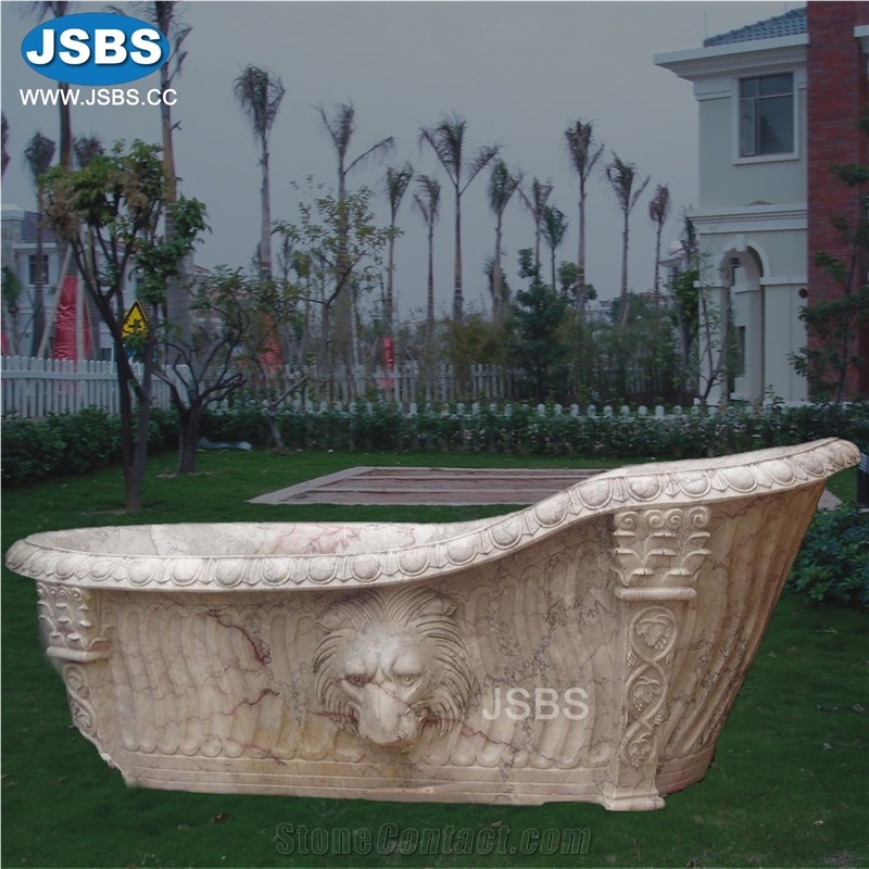 Natural Stone Carved Bath Tub White Marble Bathtub Design