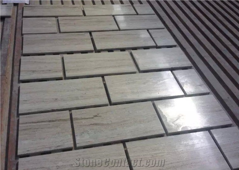 China Crystal Wood Marble, Polished Riser&Step