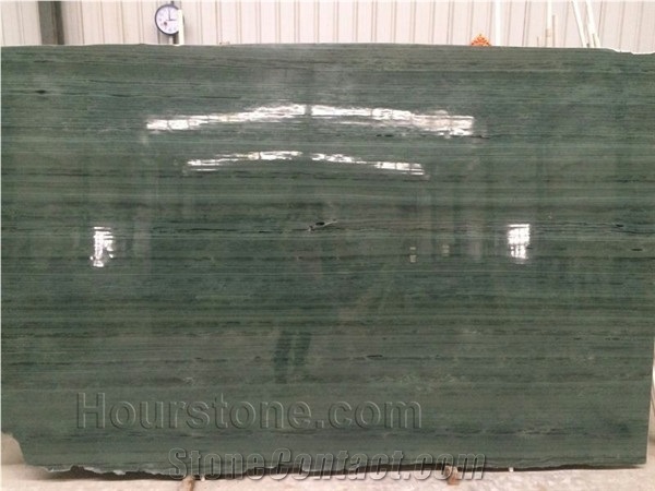China Green Wooden Marble Slab&Tile Wall Cladding