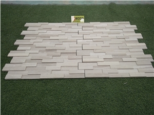 White Wooden Culture Stone Wall Cladding Exterior