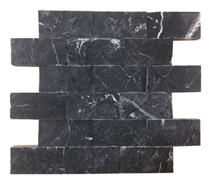 5x10cm Black Marble Split Face Mosaic