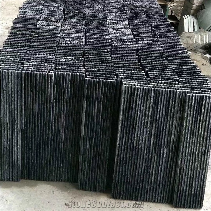 Black Slate Charcoal Natural Culture Stone Stacked
