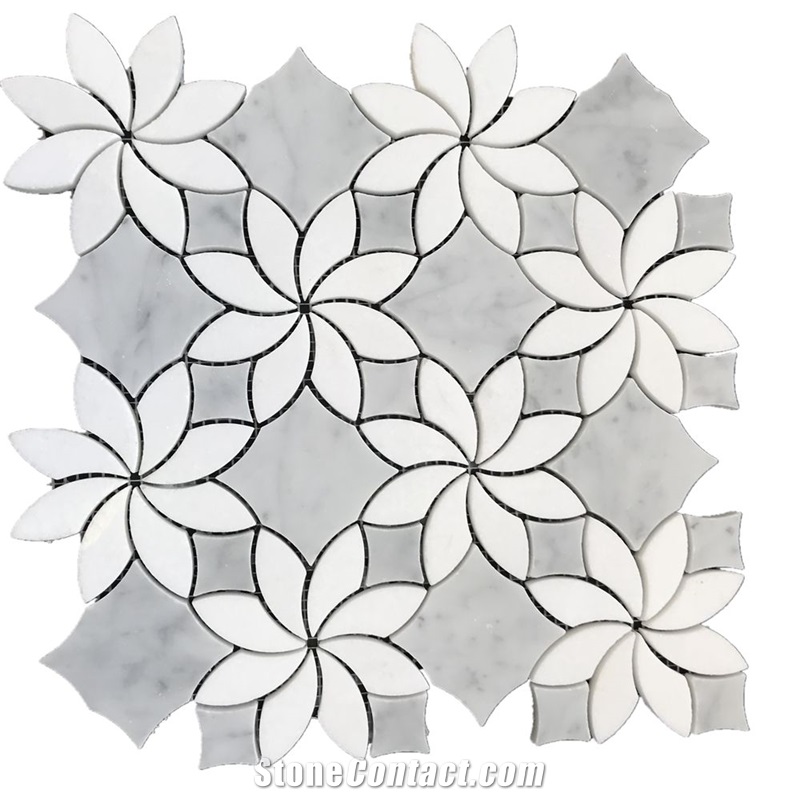 Flower Marble Waterjet Mosaic for Wall