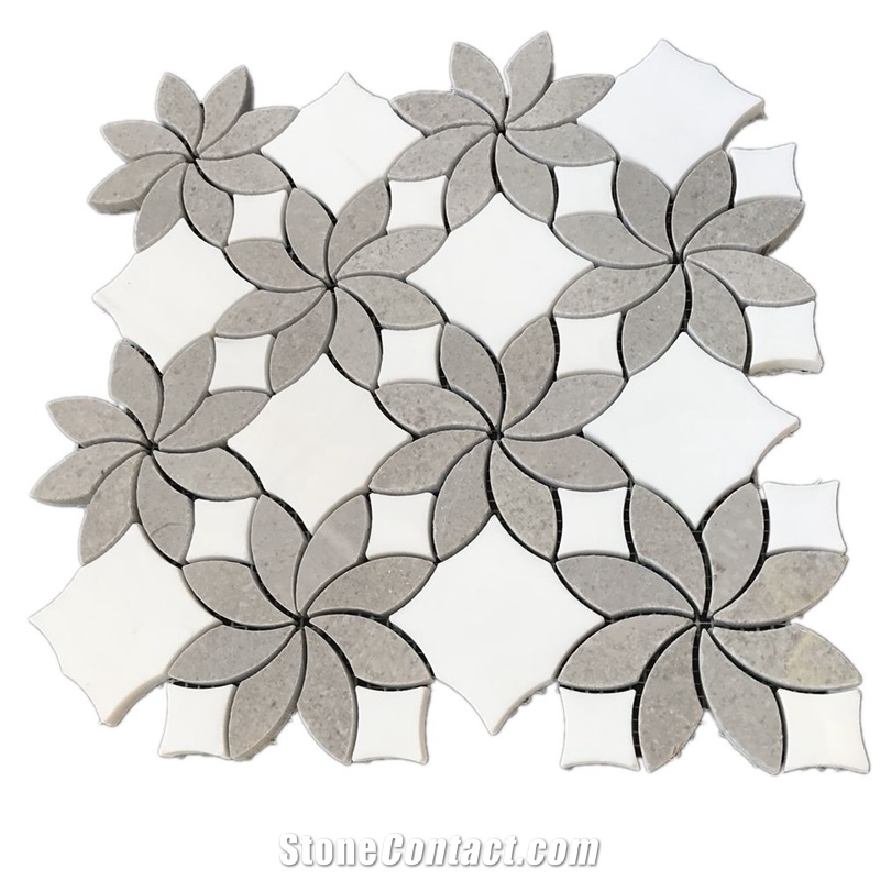 Flower Marble Waterjet Mosaic for Wall
