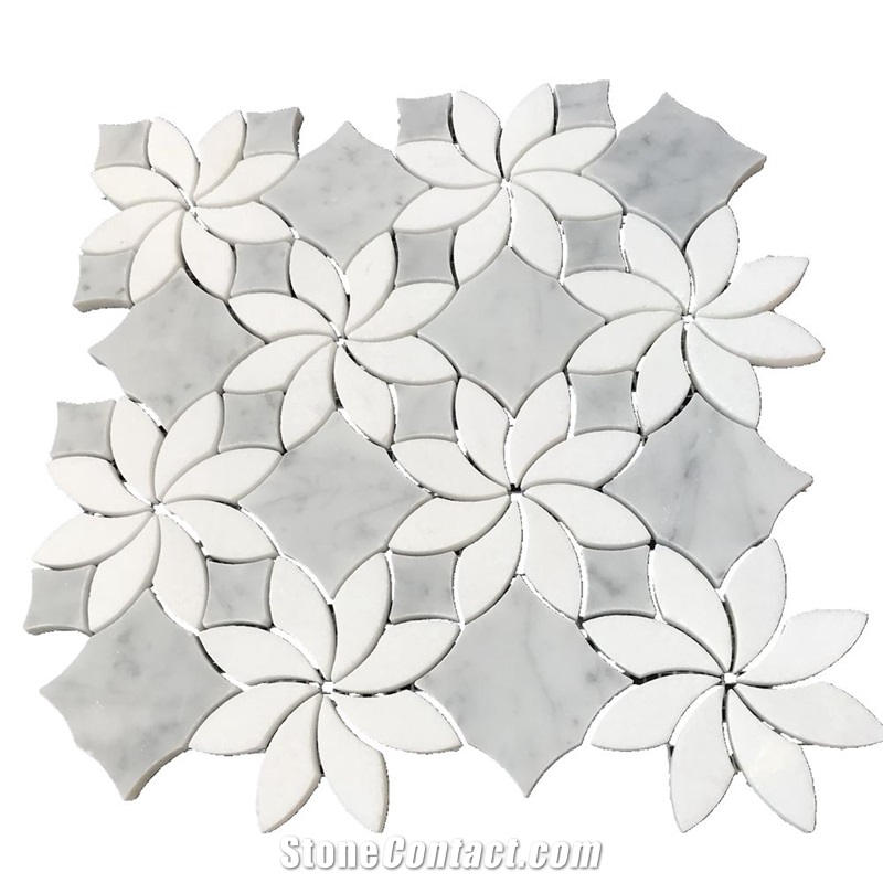 Promotion Carrara White Flower Marble Mosaic Tile
