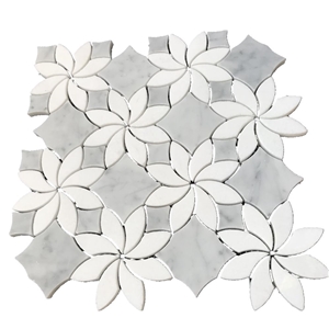 Promotion Carrara White Flower Marble Mosaic Tile