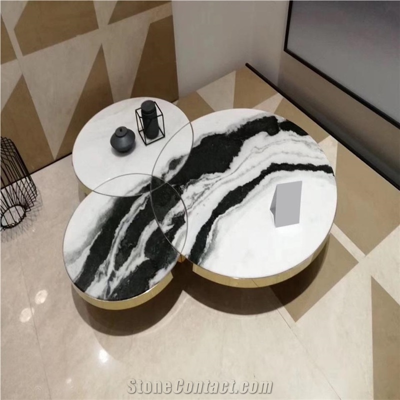 China Cheap Panda White Marble Table Coffee Table