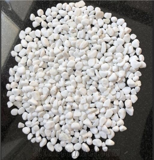 A Grade Tumbled Snow White Landscaping Pebbles
