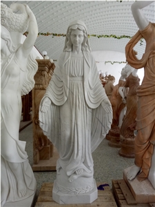 Handcarved Marble Virgin Mary Human Sculpture