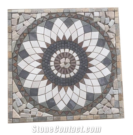 Natural Stone Landscaping Mosaic Medallion Tiles