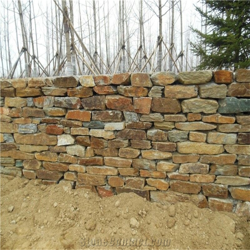 Old Looking Brown Gold Castle Rock Walling Stone