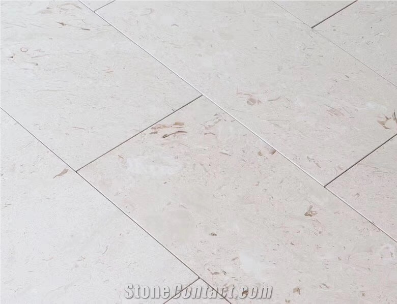 Becking Beige Limestone Tile Floor Bathroom