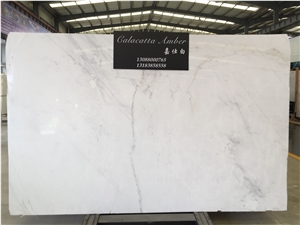 White Marble Calacatta Amber Tile Floor Wall