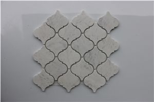 Bianco Carrara White Water-Jet Marble Lantern Mosaics