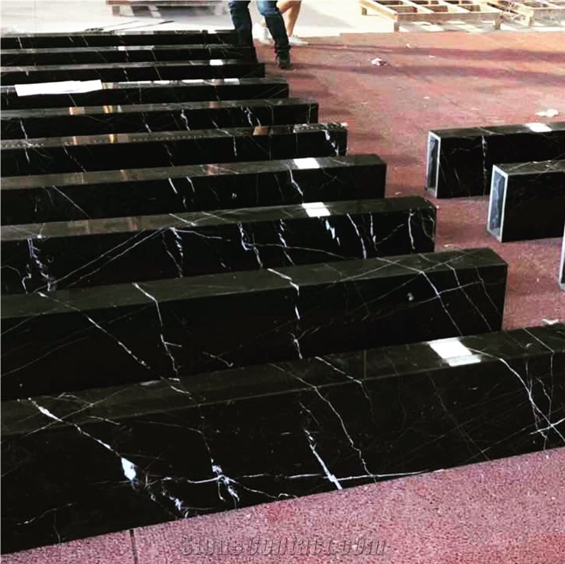 Black Nero Marquina Marble Staircase Steps Stairs