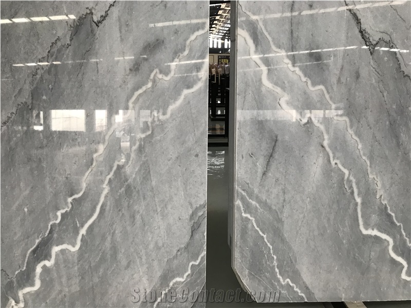 China Oriental Grey Marble Bookmatched Big Slabs